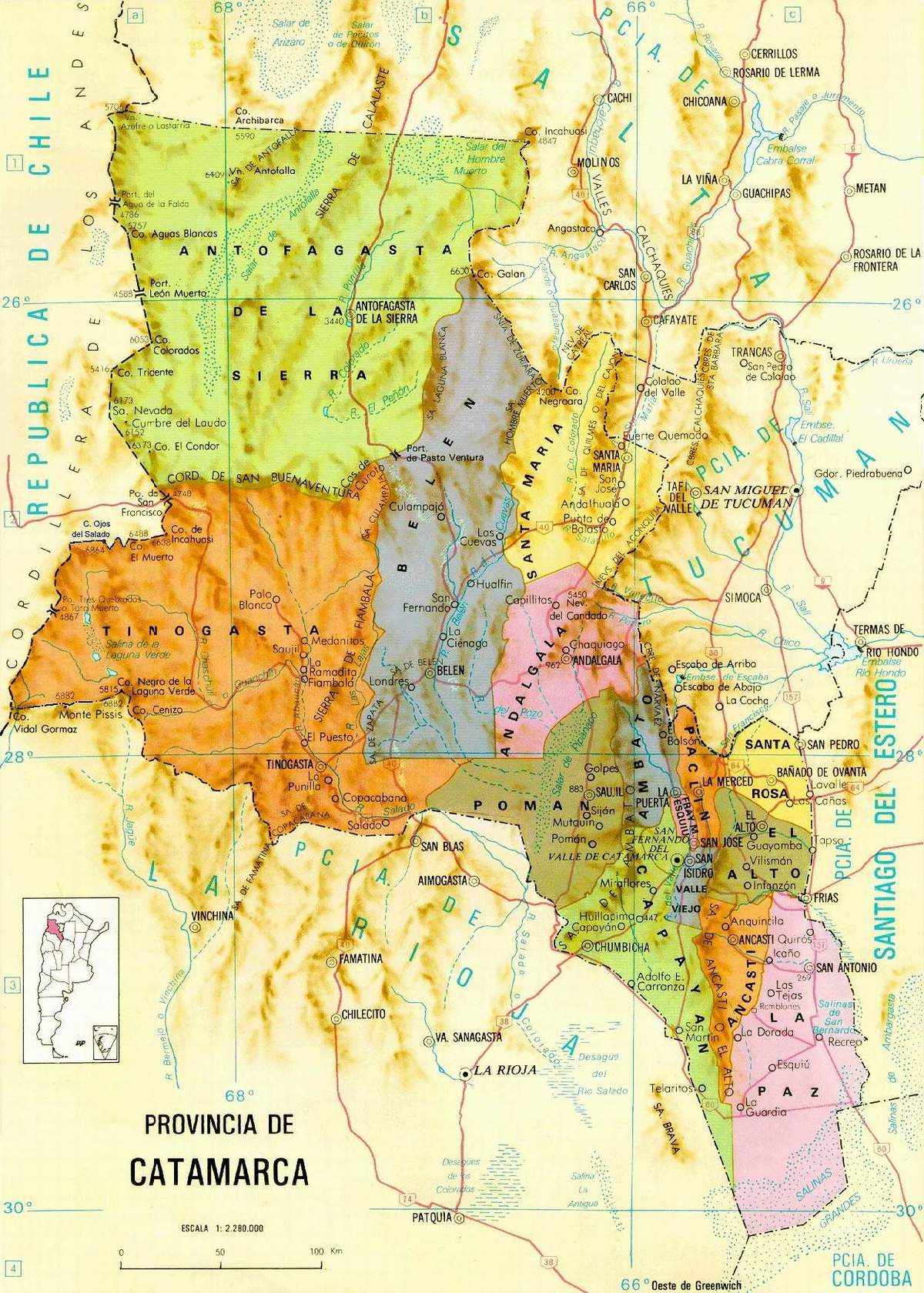 Mapa de Catamarca